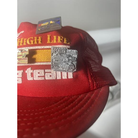 Vintage 1980’s Miller High Life Racing Hat w/ Drag Pins Pomona Nationals No Foam - Picture 2 of 9